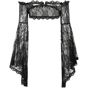 Women Black 5 Bolero Shrug Goth Crop Top Fairy Shrugs for Dresses